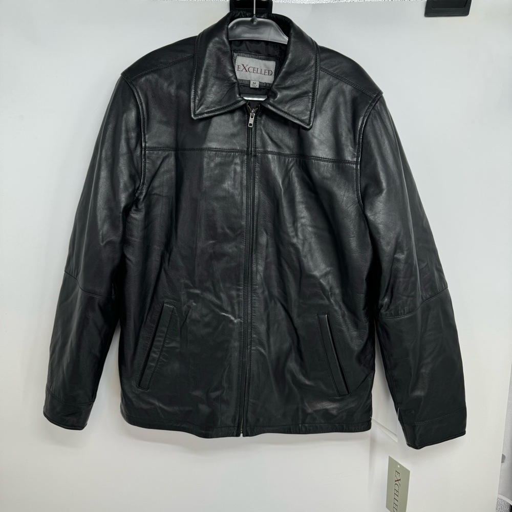 NWT Excelled Classic Leather Jacket Men’s M Black M2000NZ